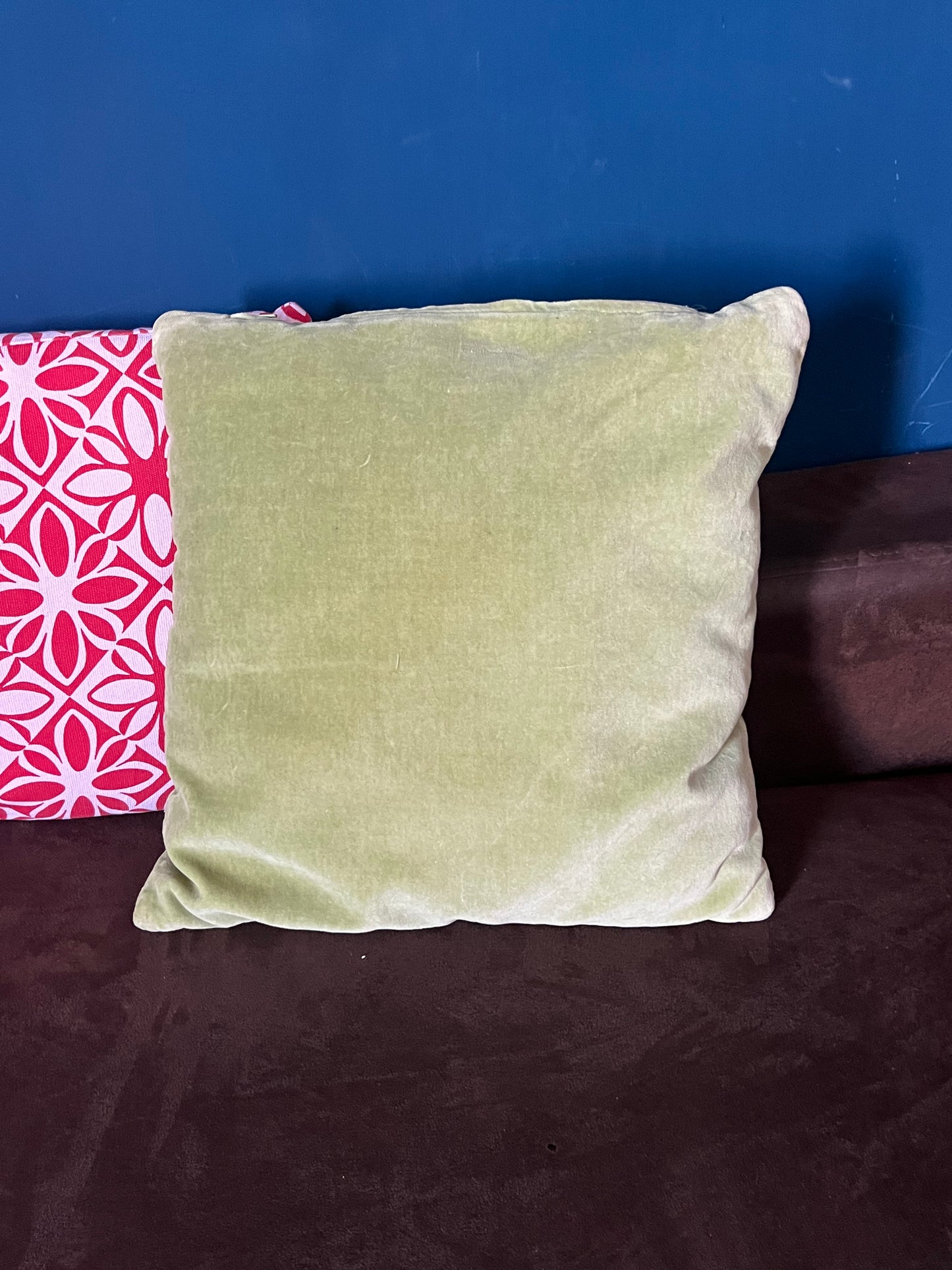 Cuscino in velluto e tela